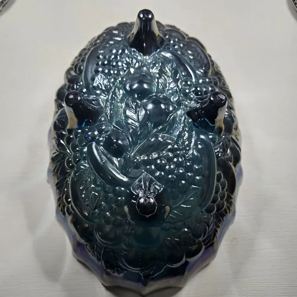 Indiana Glass Carnival Blue Iridescent  12